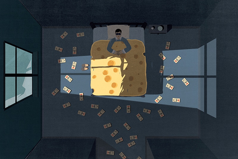 What We Dream When We Dream About Covid-19 (The New York Times) - Andrea Ucini - Anna Goodson Illustration Agency