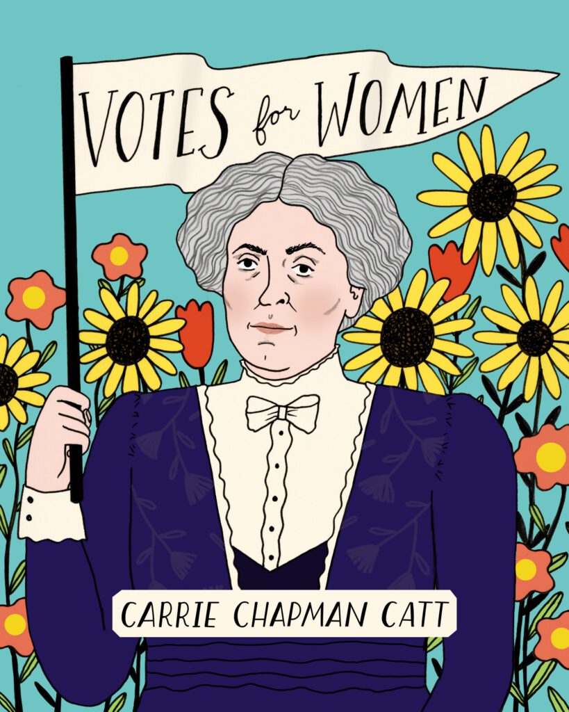 Portrait of Carrie Chapman Catt/PBS’s campaign of Trailblazers - Mai Ly Degnan - Anna Goodson Illustration Agency