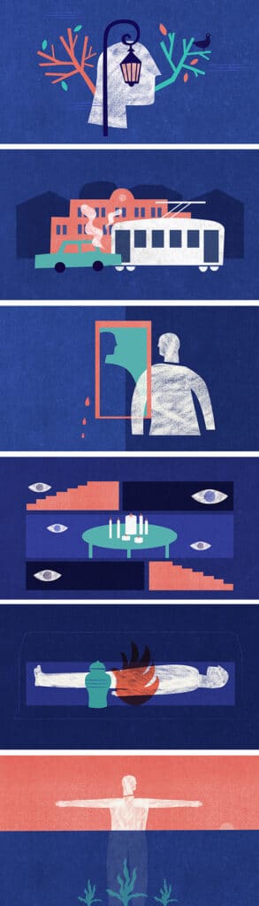 LaMicro Theater Reading Series Illustrations - Daniella Ferretti - Anna Goodson Illustration Agency