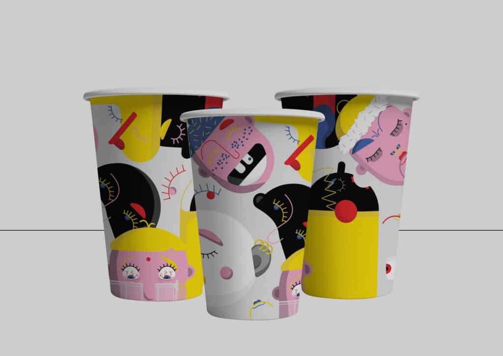 Cup Illustration for National Museum of Contemporary Art in Bucharest - Alex Antonescu - Anna Goodson Illustration Agency