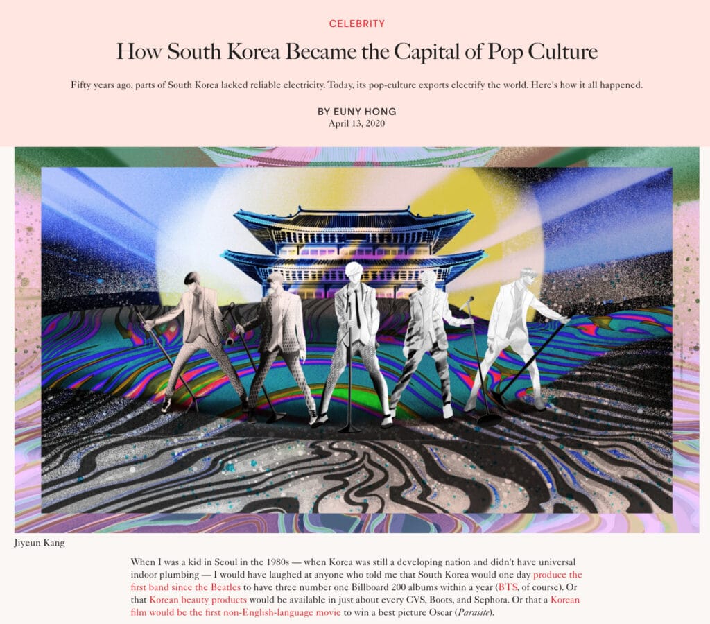 Jiyeun Kang / The Beauty of K-Pop/allure magazine - JiYeun Kang - Anna Goodson Illustration Agency