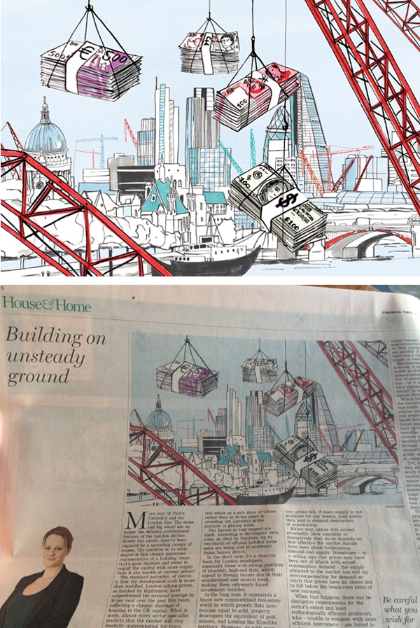 Financial Times – House & Home - Clare Mallison - Anna Goodson Illustration Agency