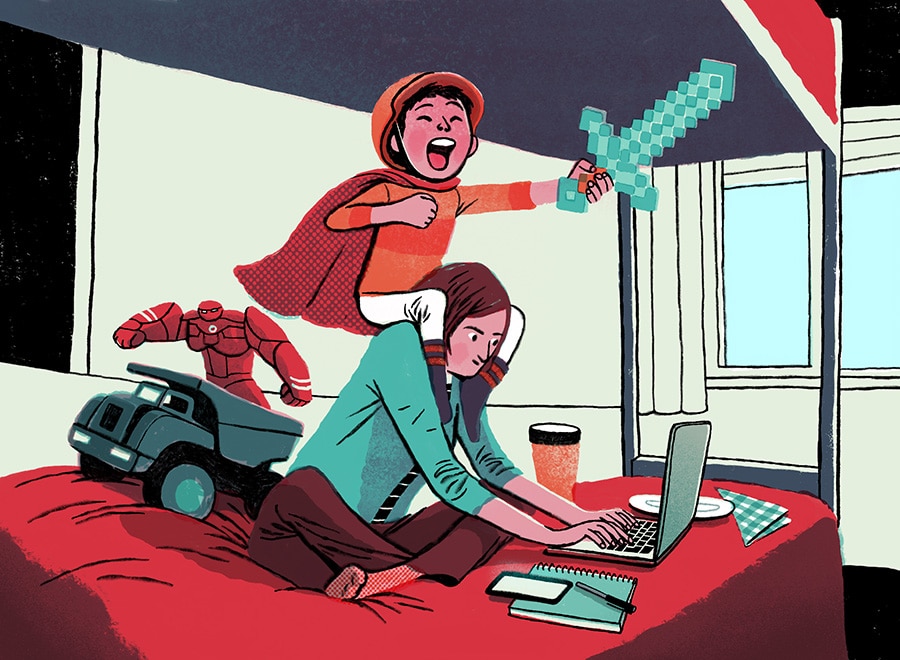 My New Office Is a Bunk Bed/The Wall Street Journal - Martin Tognola - Anna Goodson Illustration Agency
