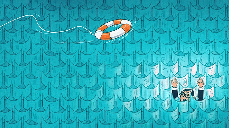 Delve – ‘Paperwork’ - Kotynski - Anna Goodson Illustration Agency