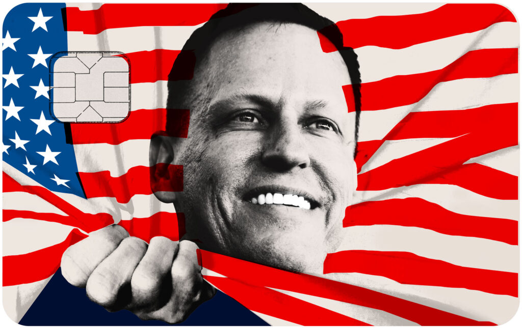 Portrait of Peter Thiel /Courrier International (Paris) - Joe Magee - Anna Goodson Illustration Agency