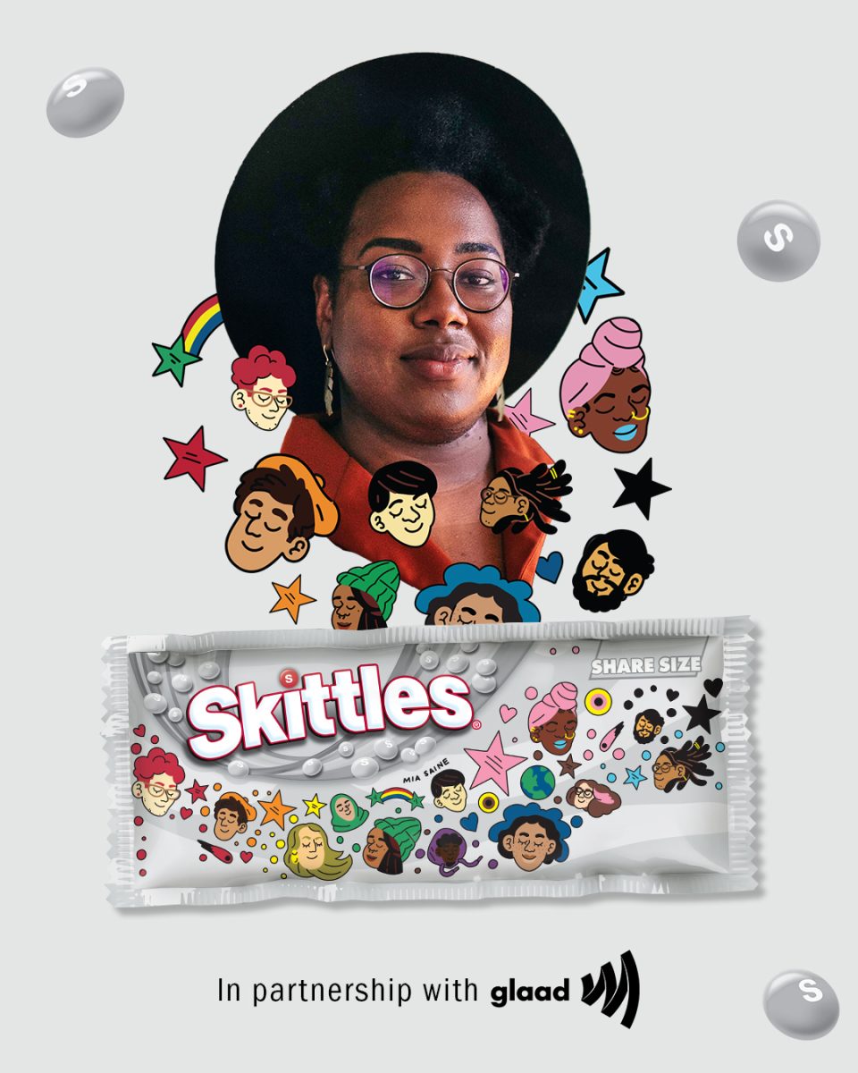 Mia Sans- Skittles all-gay Pride packs - Mia Saine - Anna Goodson Illustration Agency