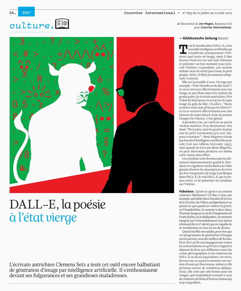 Courrier International (Paris) / Artificial Intelligence, - Joe Magee - Anna Goodson Illustration Agency