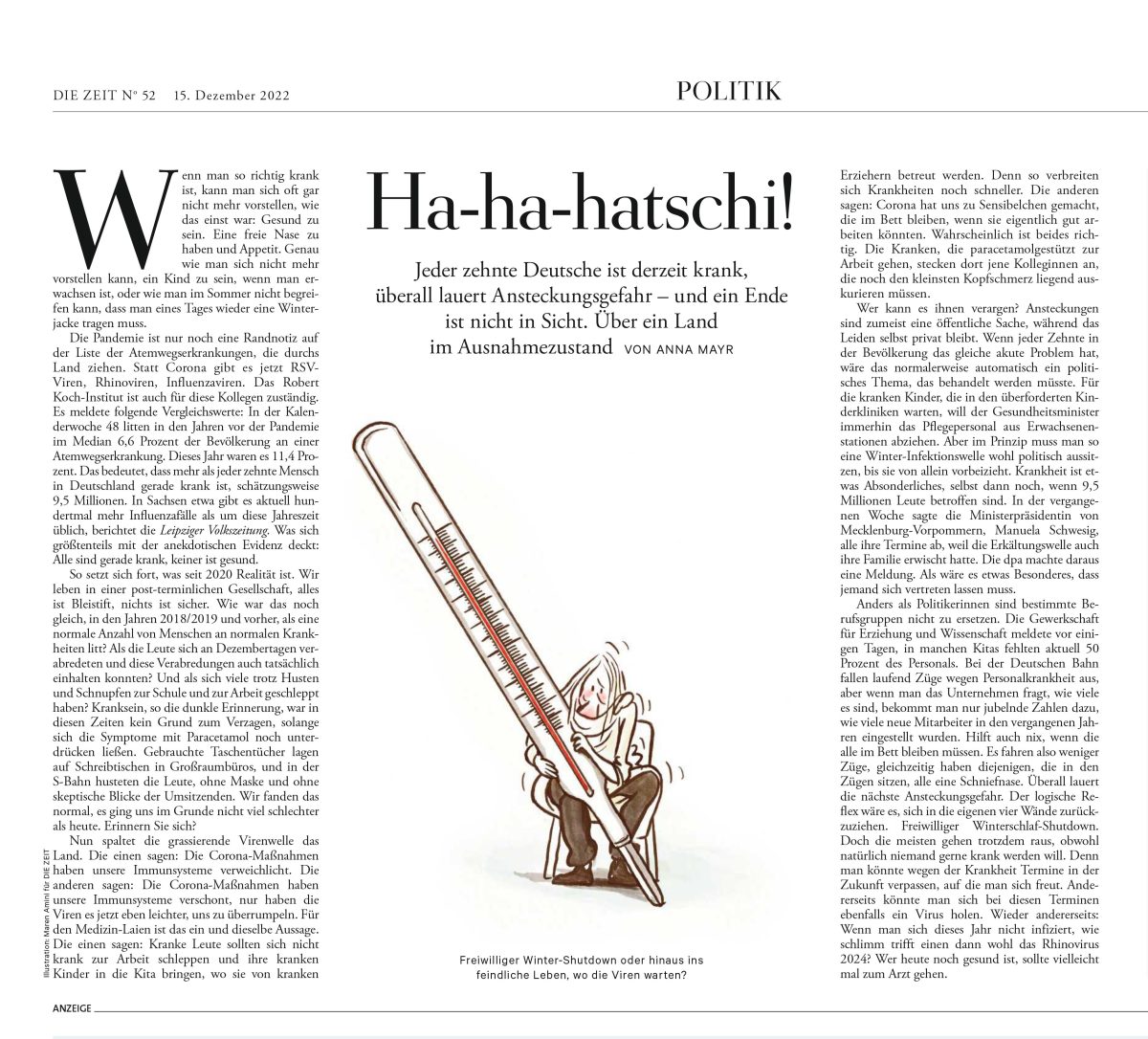 illustration for DIE ZEIT - Maren Amini - Anna Goodson Illustration Agency