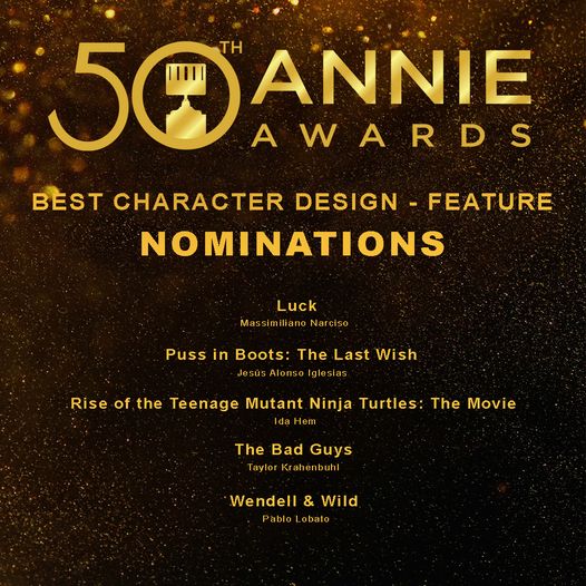 “Wendel & Wild” was nominated for the 50th Annie Awards in the category of Best Character Design - Pablo Lobato - Anna Goodson Illustration Agency