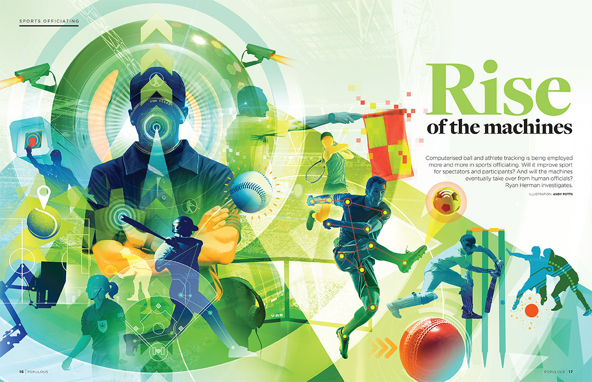 Populous Magazine / Rise Of The Machines - Andy Potts - Anna Goodson Illustration Agency