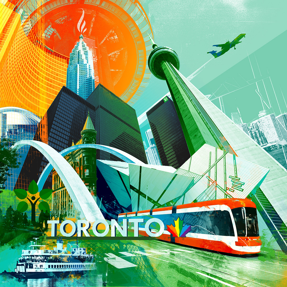 Toronto TD Bank / Toronto’s landmarks and activities - Andy Potts - Anna Goodson Illustration Agency