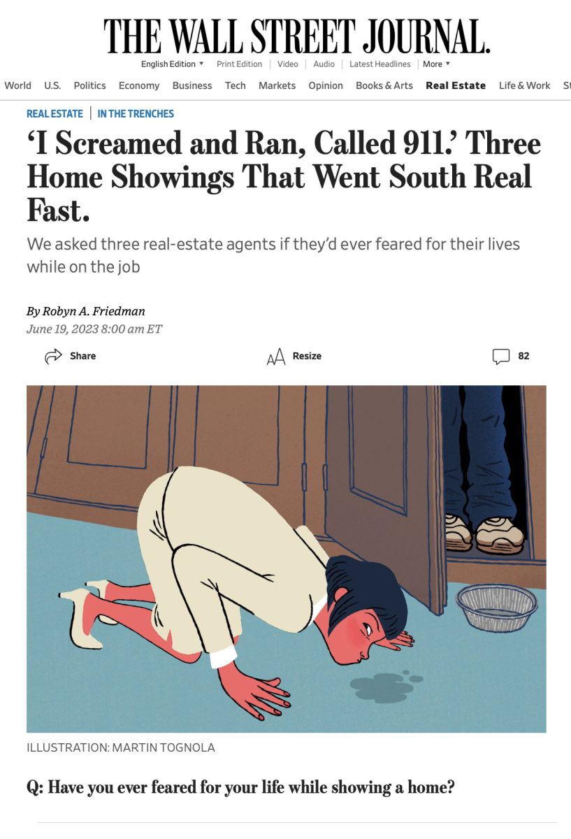 The Wall Street Journal / “Have you ever feared for your life when showing a house?” - Martin Tognola - Anna Goodson Illustration Agency