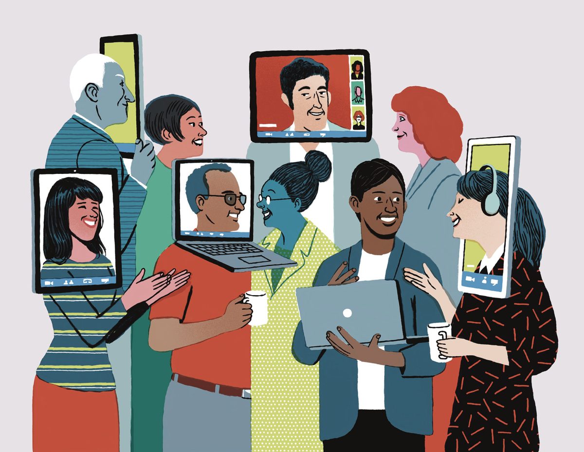 Wall Street Journal / How Do You Build a Corporate Culture in a Hybrid or Remote Workplace? - Martin Tognola - Anna Goodson Illustration Agency