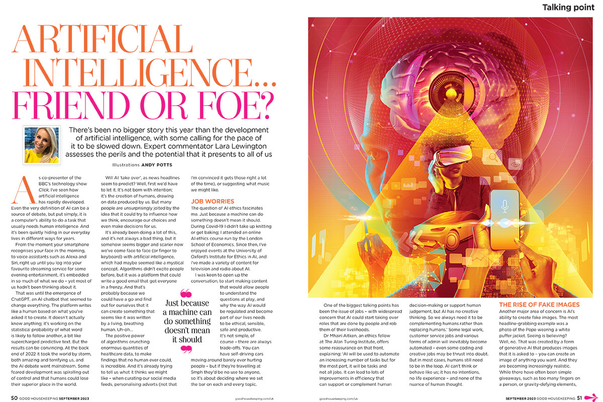 Good Housekeeping / AI: Friend or Foe? - Andy Potts - Anna Goodson Illustration Agency