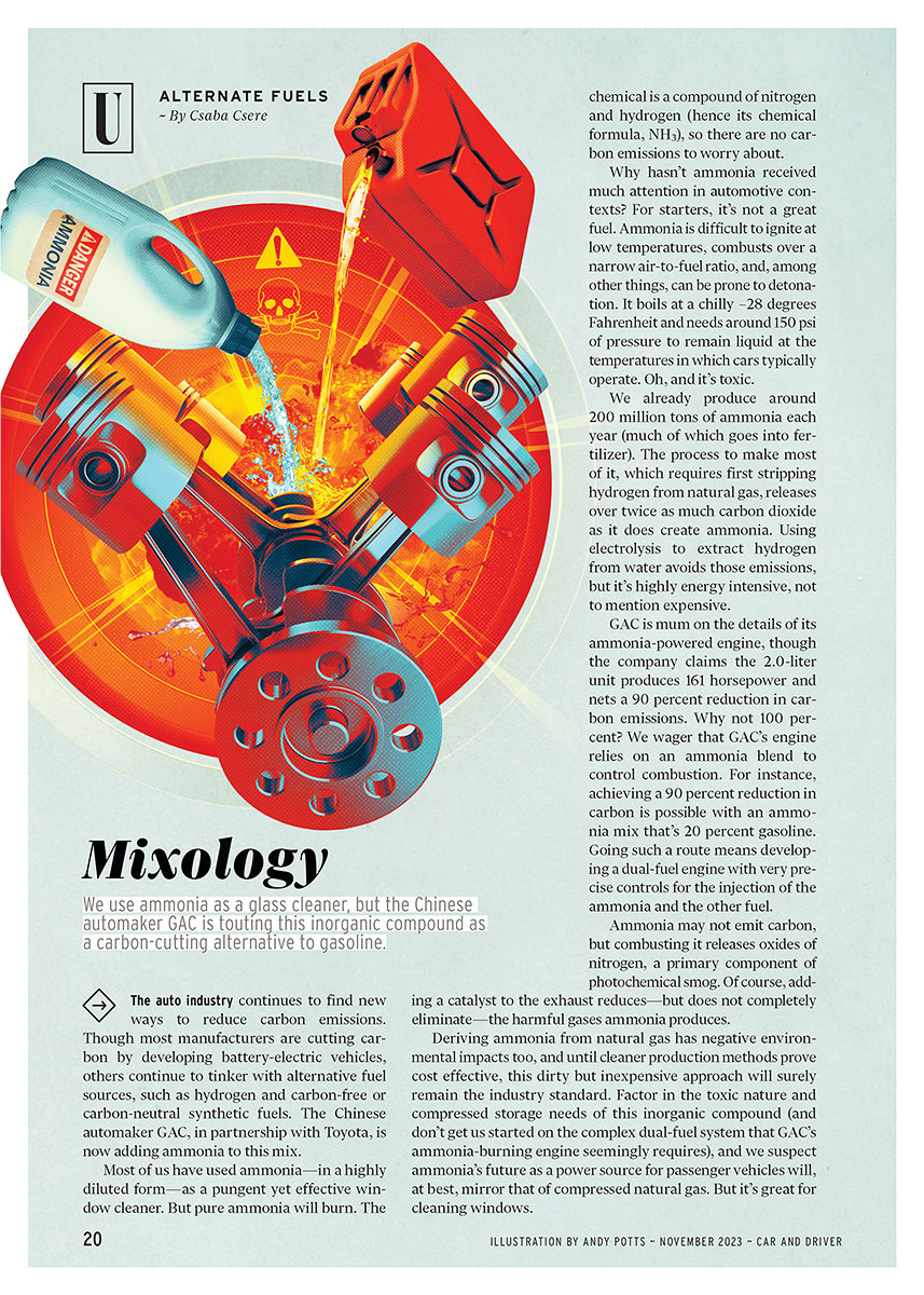 Car and Driver / Mixology - Andy Potts - Anna Goodson Illustration Agency