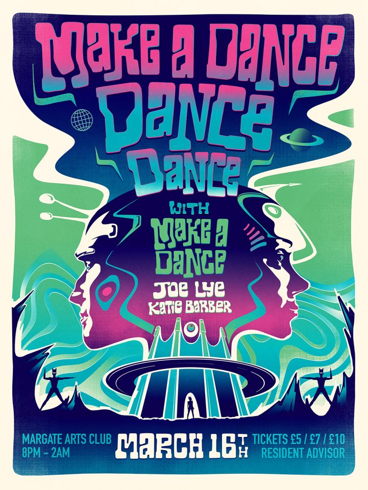 Andy Potts / Music event in Margate, UK / Dance Dance Dance poster designs