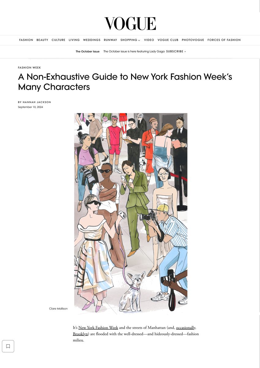 Vogue Magazine / A non exhaustive guide to New York fashion week’s - Clare Mallison - Anna Goodson Illustration Agency