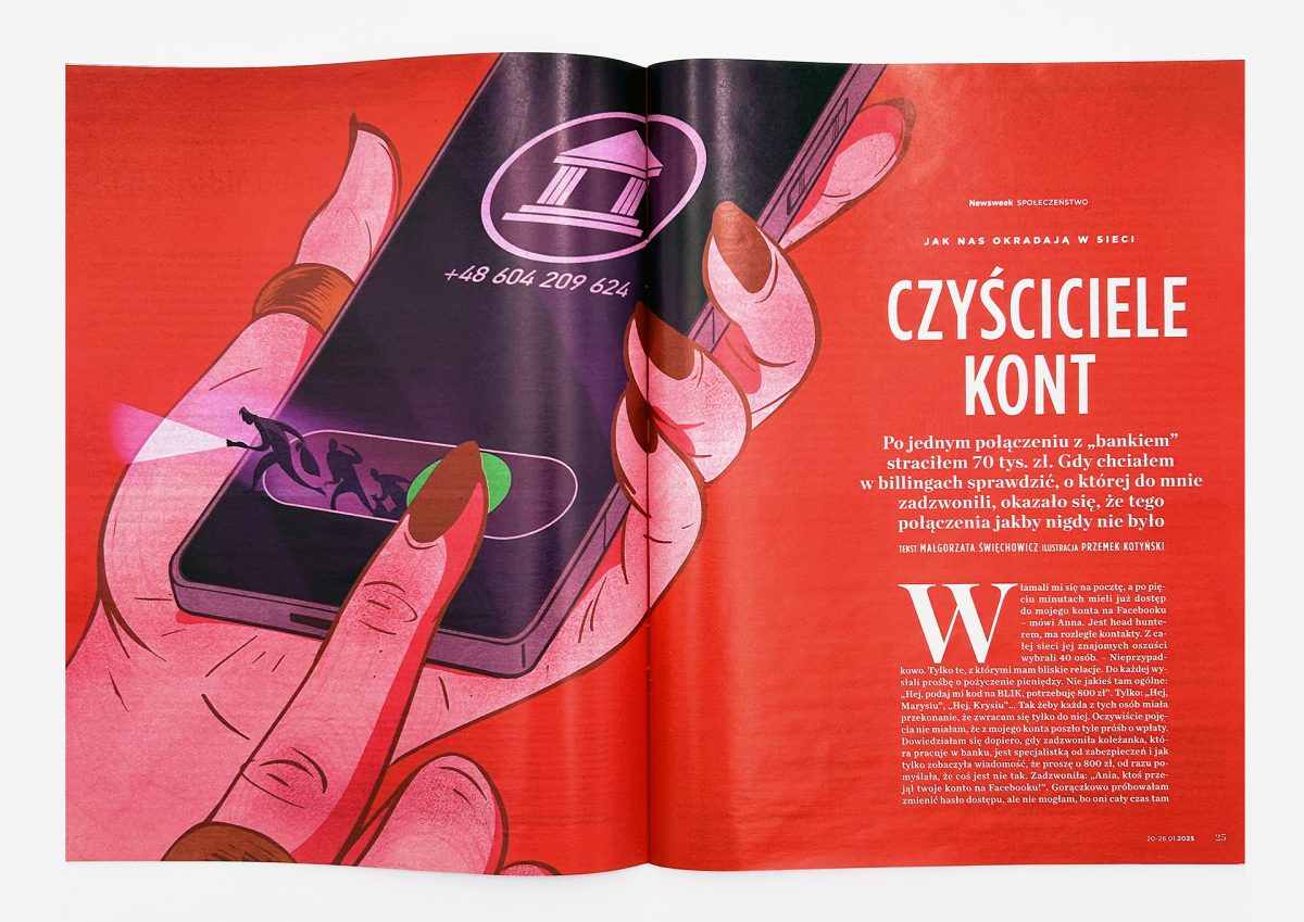 Newsweek PL / Scammers - Kotynski - Anna Goodson Illustration Agency