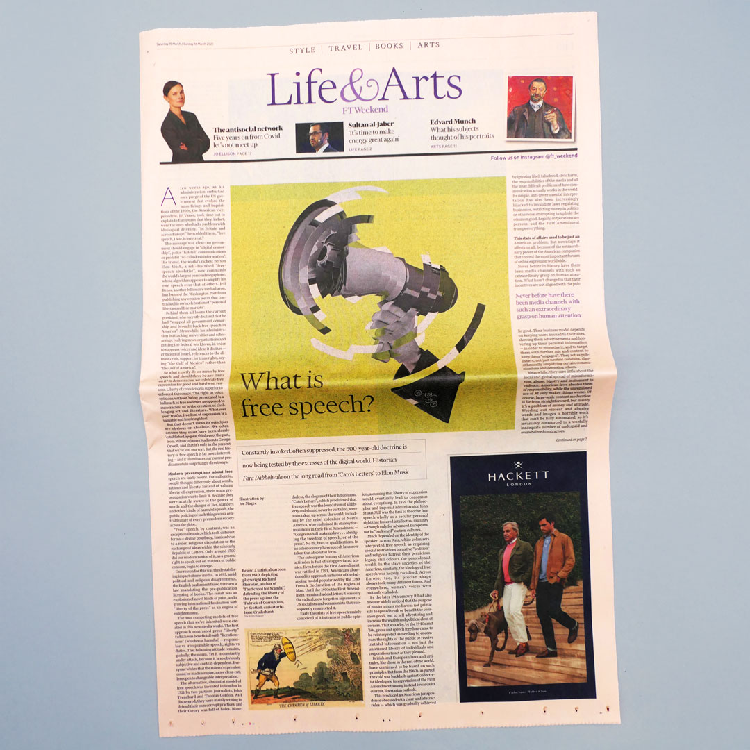 Financial Times / What is Free Speech? - Joe Magee - Anna Goodson Illustration Agency