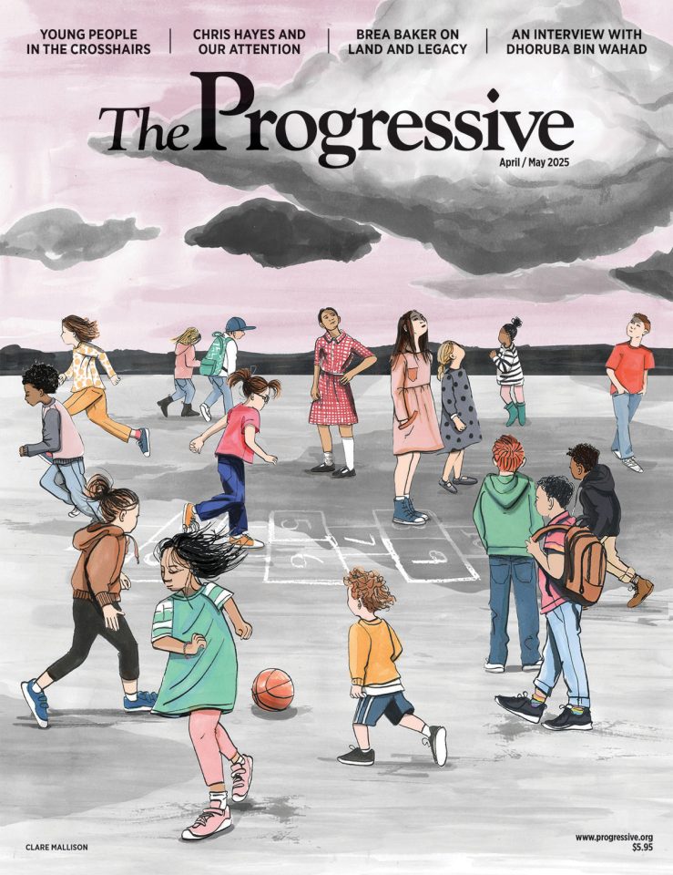 Clare Mallison / The Progressive / Young people in the crosshairs – cover illustration