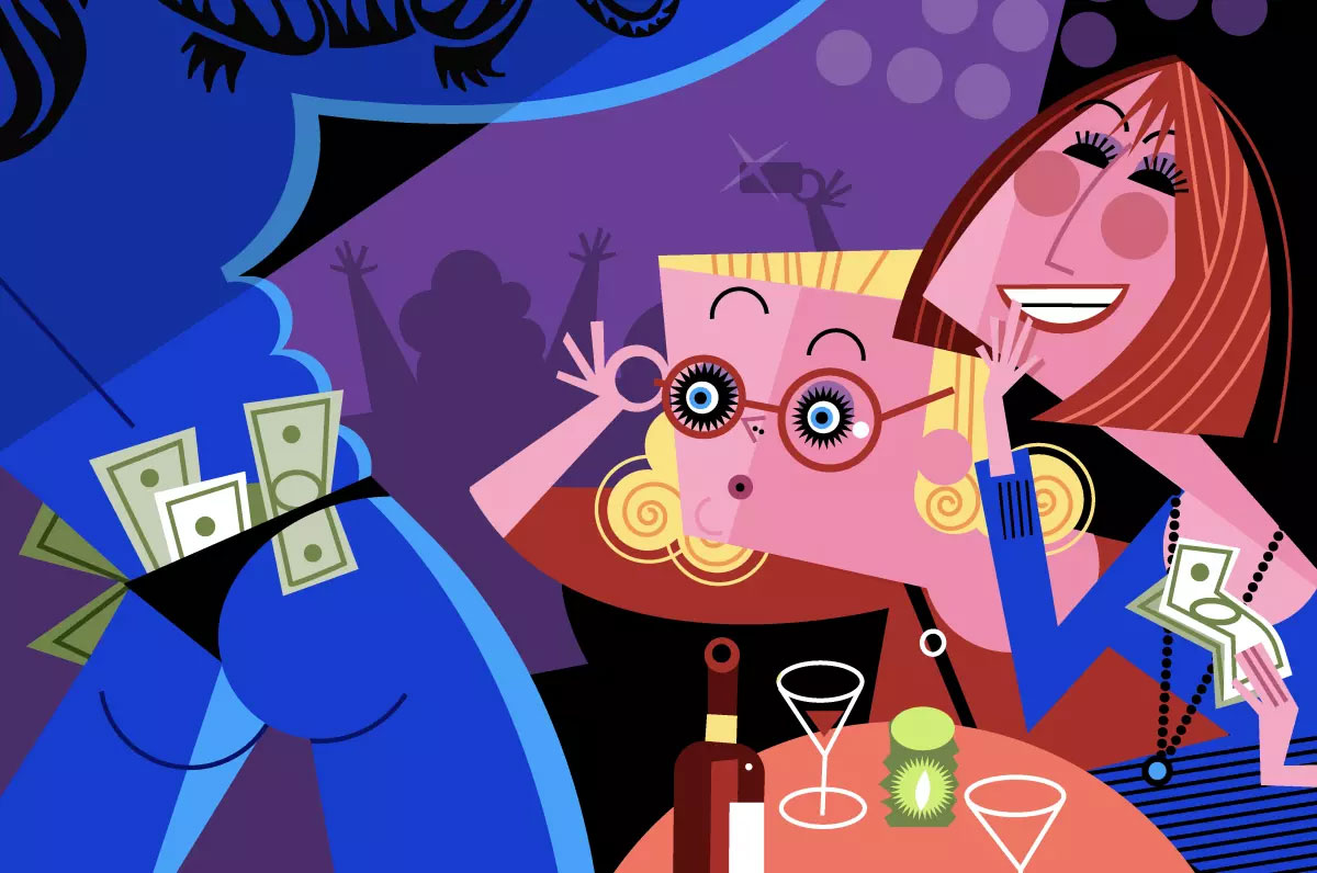 Los Angeles Times / L.A. Affairs: My ex took my confidence away. Male strippers brought it back - Pablo Lobato - Anna Goodson Illustration Agency