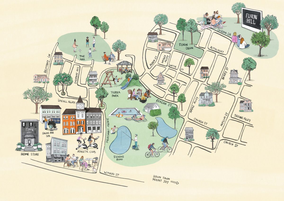 Charter Homes and Neighbourhoods / Florin Hill Map - Clare Mallison - Anna Goodson Illustration Agency