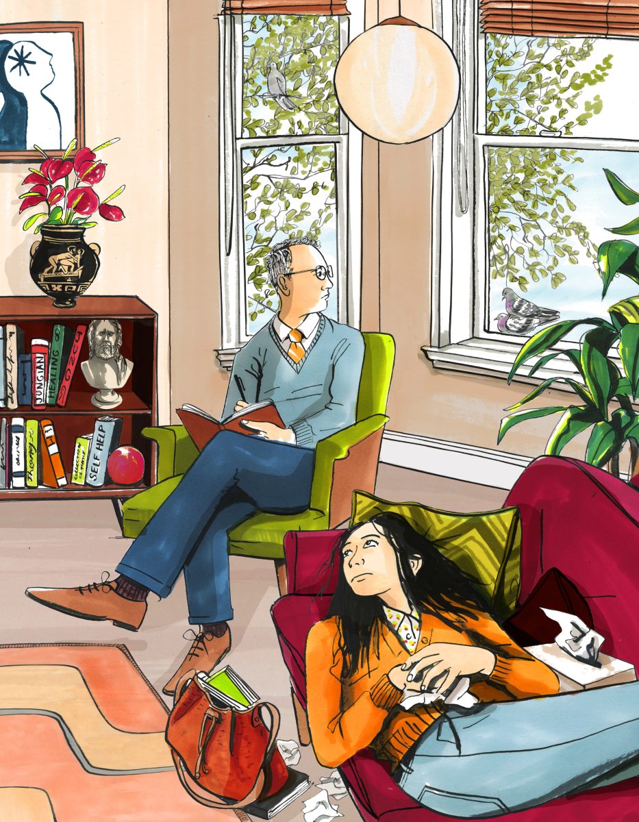 The Observer / ‘Couching the truth’ for The Observer Magazine - Clare Mallison - Anna Goodson Illustration Agency