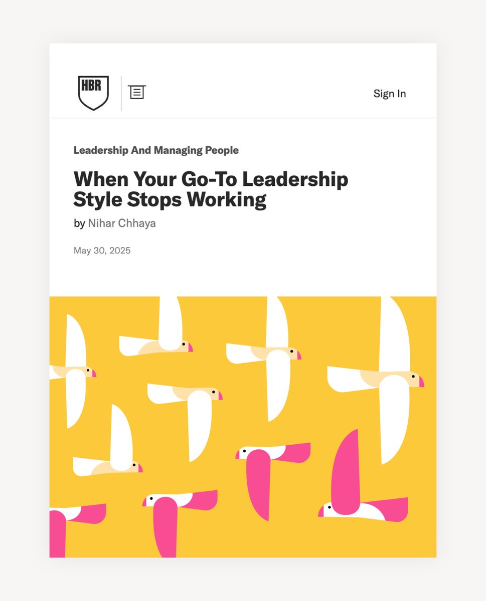 Harvard Business Review / When Your Go-To Leadership Style Stops Working - Jennifer Tapias Derch - Anna Goodson Illustration Agency