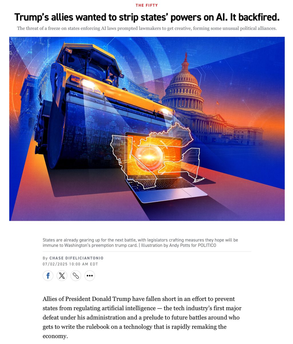 Politico / US State AI Powers - Andy Potts - Anna Goodson Illustration Agency