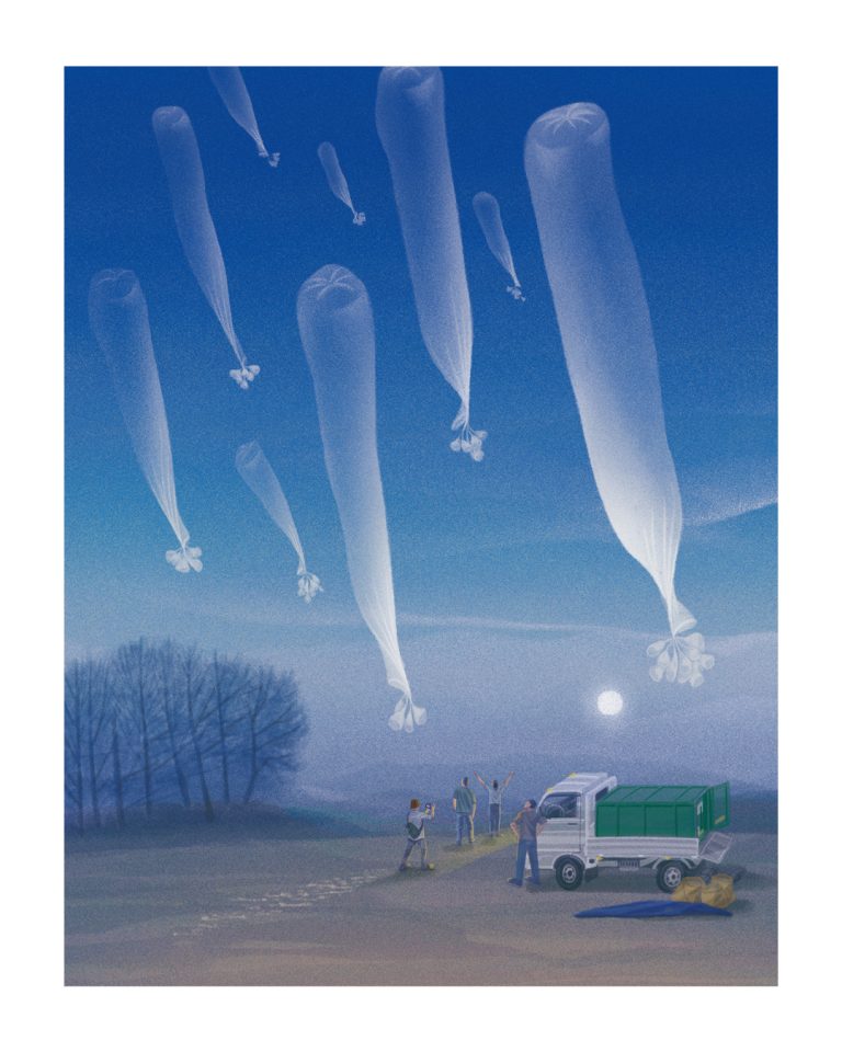 Jiyeun Kang / National Geographic / My Night with the Guerrilla Balloonists of South Korea