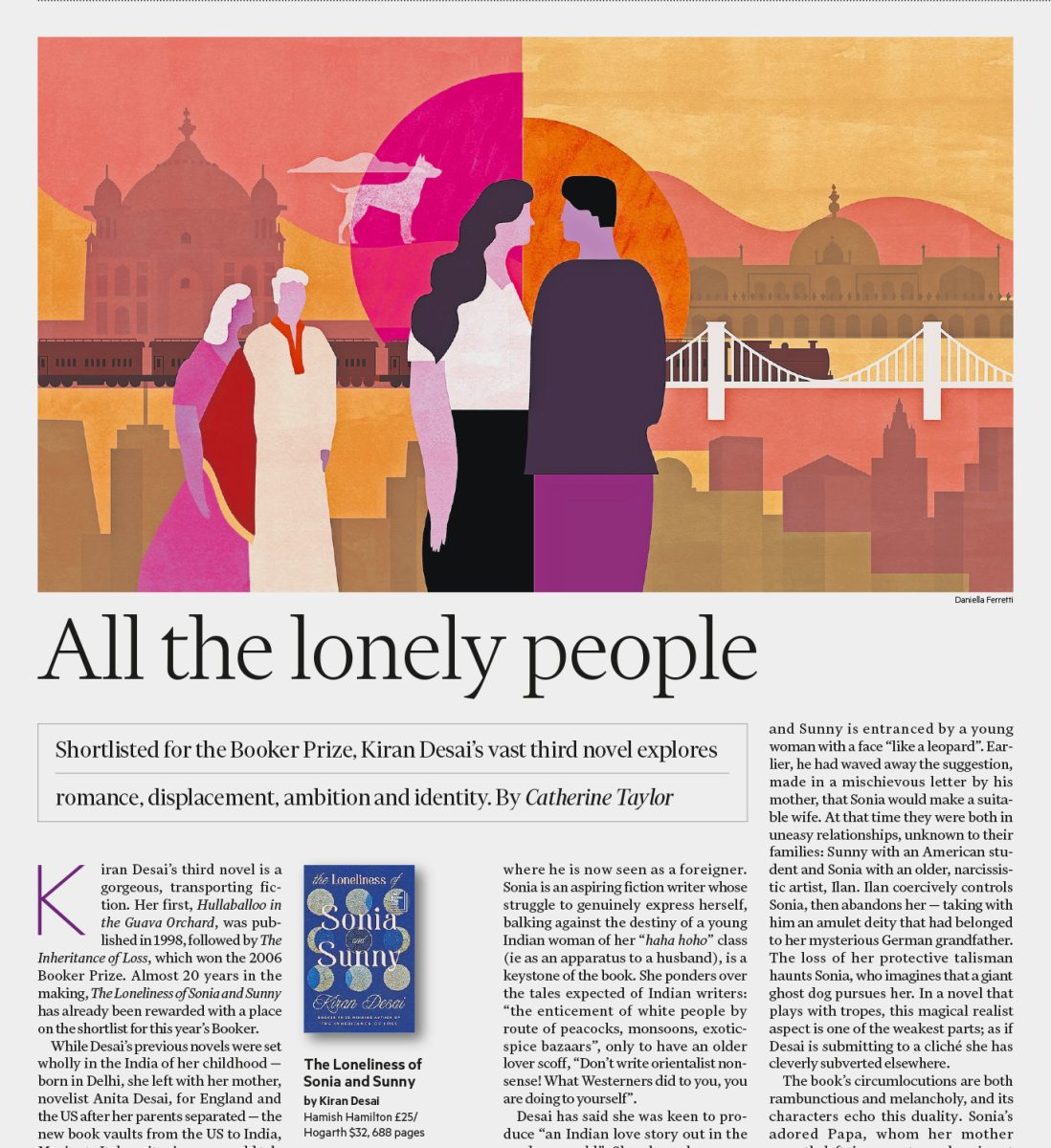 Financial Times Books / La solitude de Sonia et Sunny par Kiran Desai - Daniella Ferretti - Anna Goodson Agence d'illustration