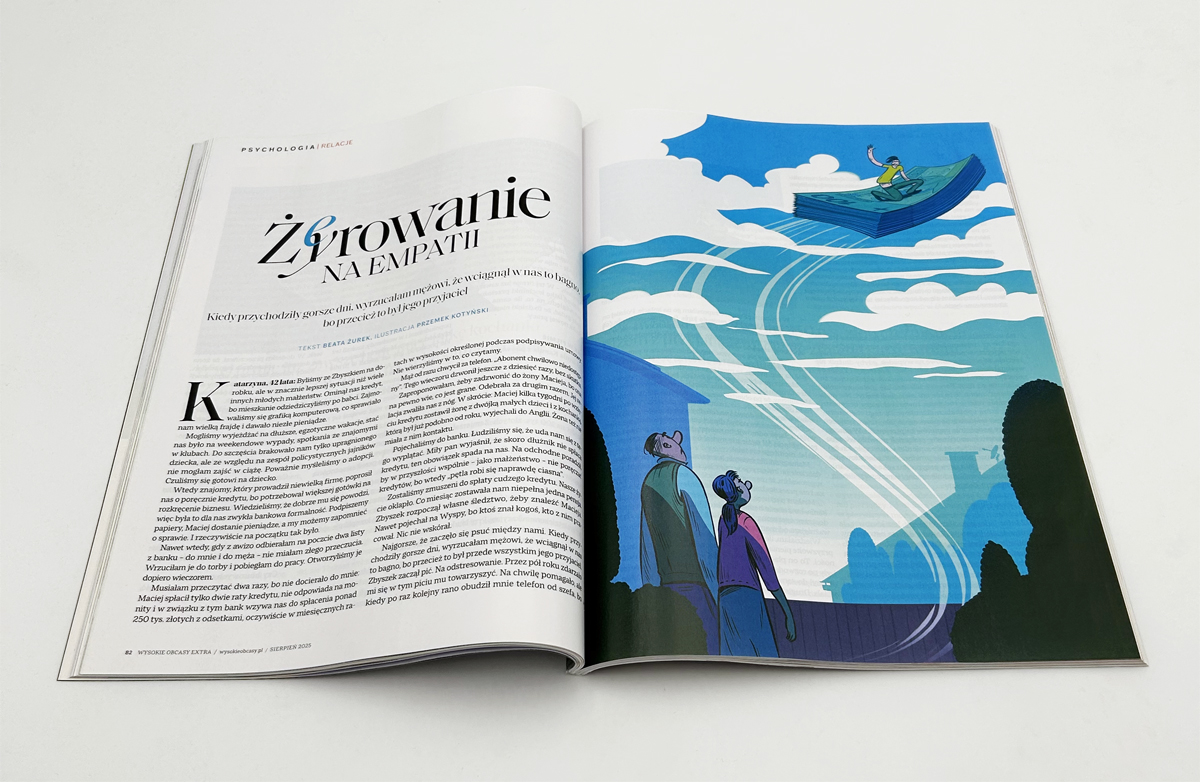 Wysokie Obcasy Extra / Preying on Empathy - Kotynski - Anna Goodson Illustration Agency