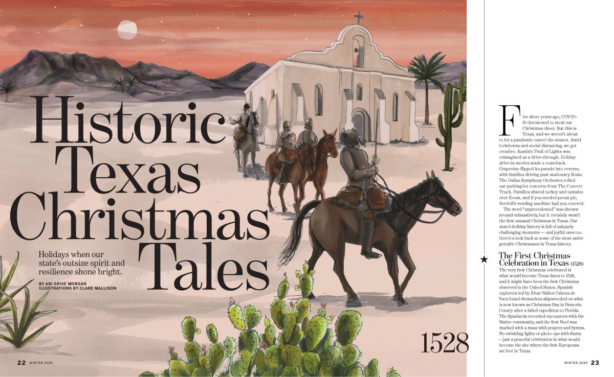 Texas Heritage Magazine / Historic Texas Christmas Tales - Clare Mallison - Anna Goodson Illustration Agency