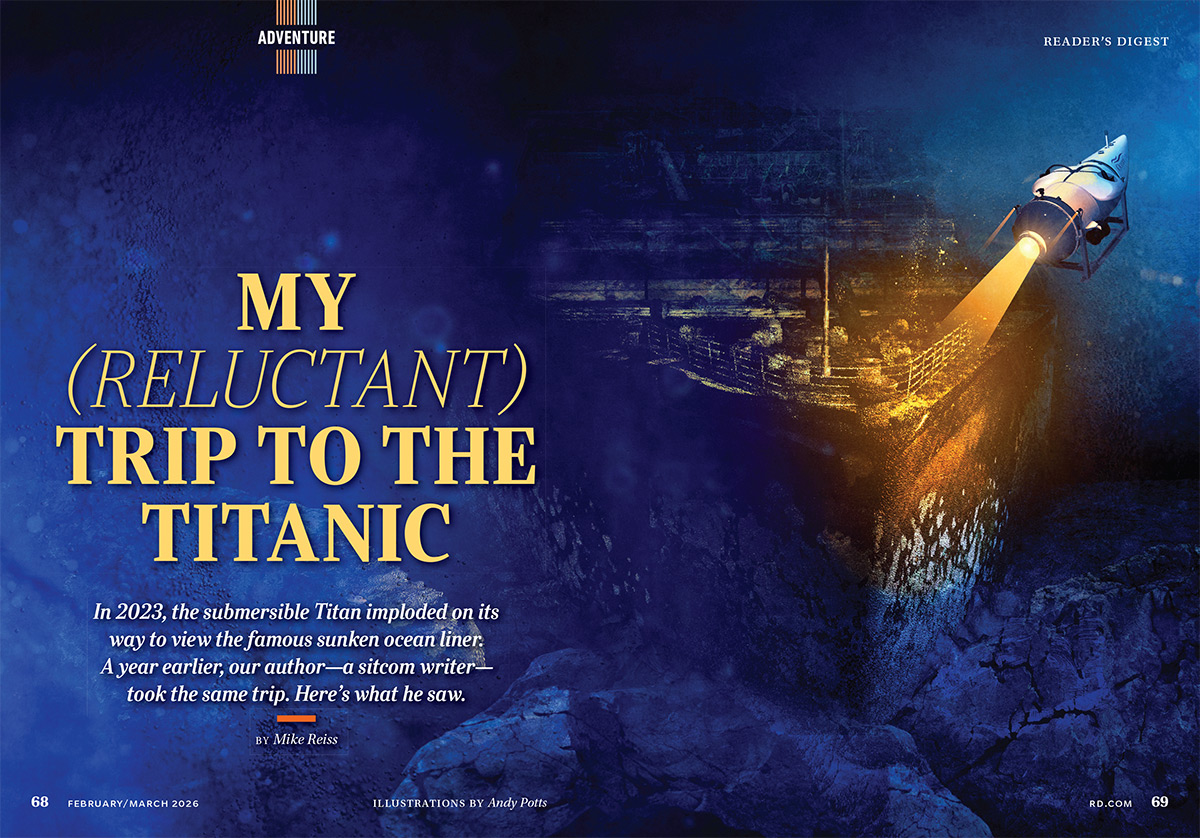 Reader’s Digest / My (Reluctant) Trip to the Titanic - Andy Potts - Anna Goodson Illustration Agency