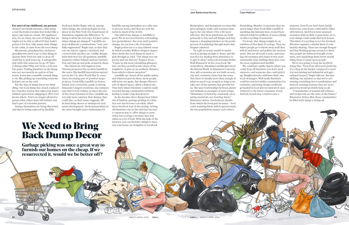 Dwell / We Need To Bring Back “Dump Decor” - Clare Mallison - Anna Goodson Illustration Agency