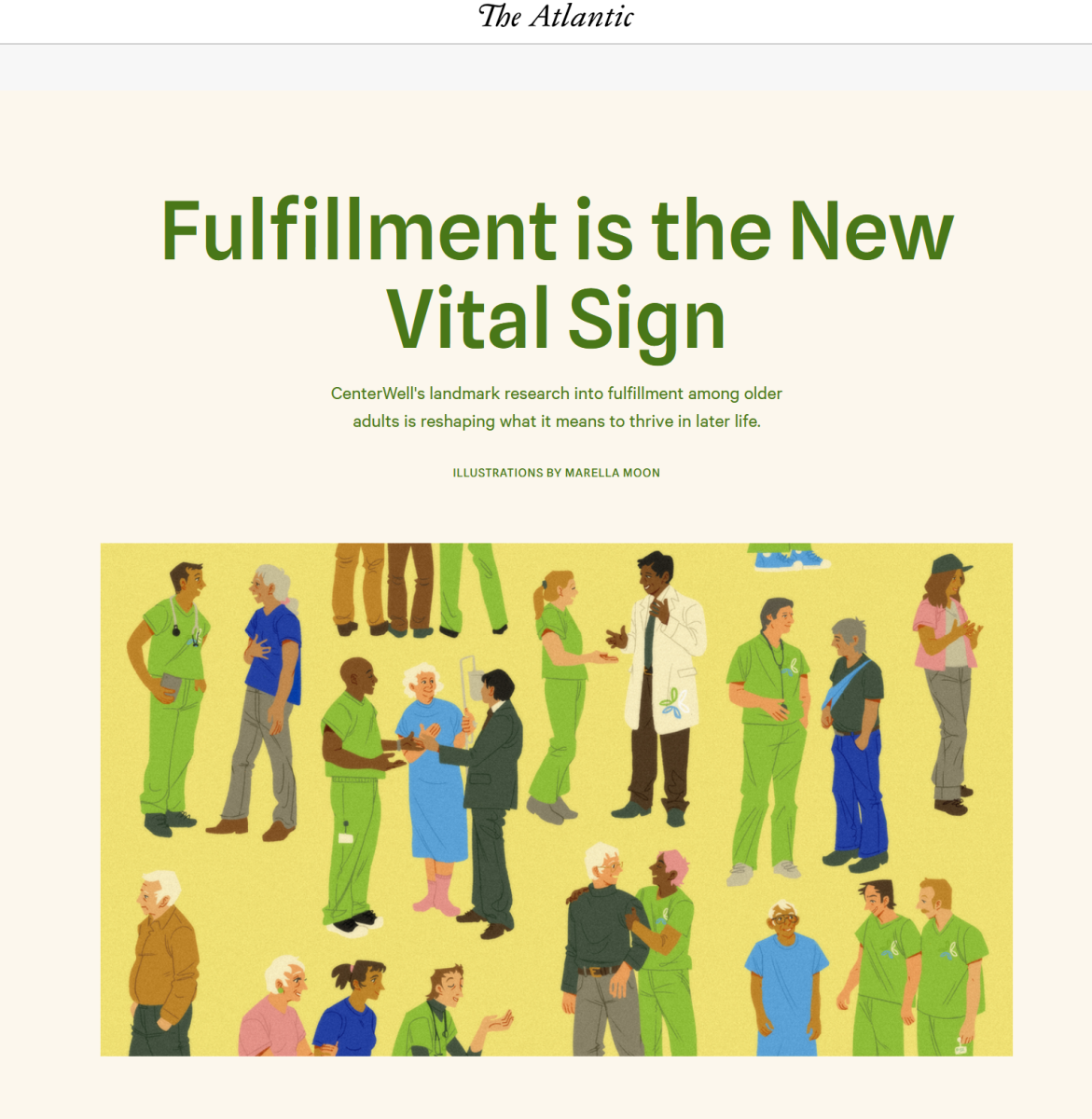 The Atlantic / Fulfillment is the New Vital Sign - Marella Moon Albanese - Anna Goodson Illustration Agency