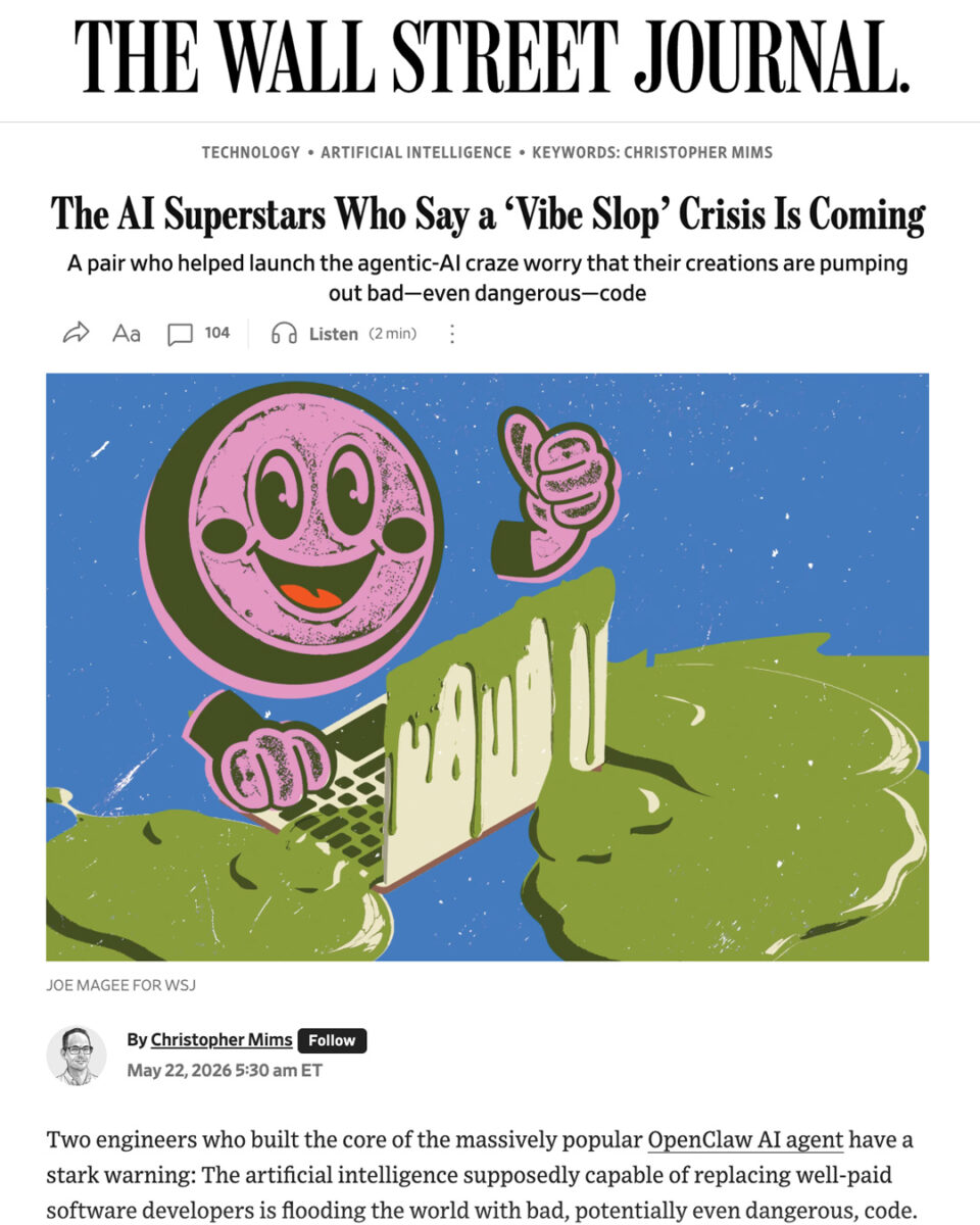 Wall Street Journal / Vibe Slop - Joe Magee - Anna Goodson Illustration Agency