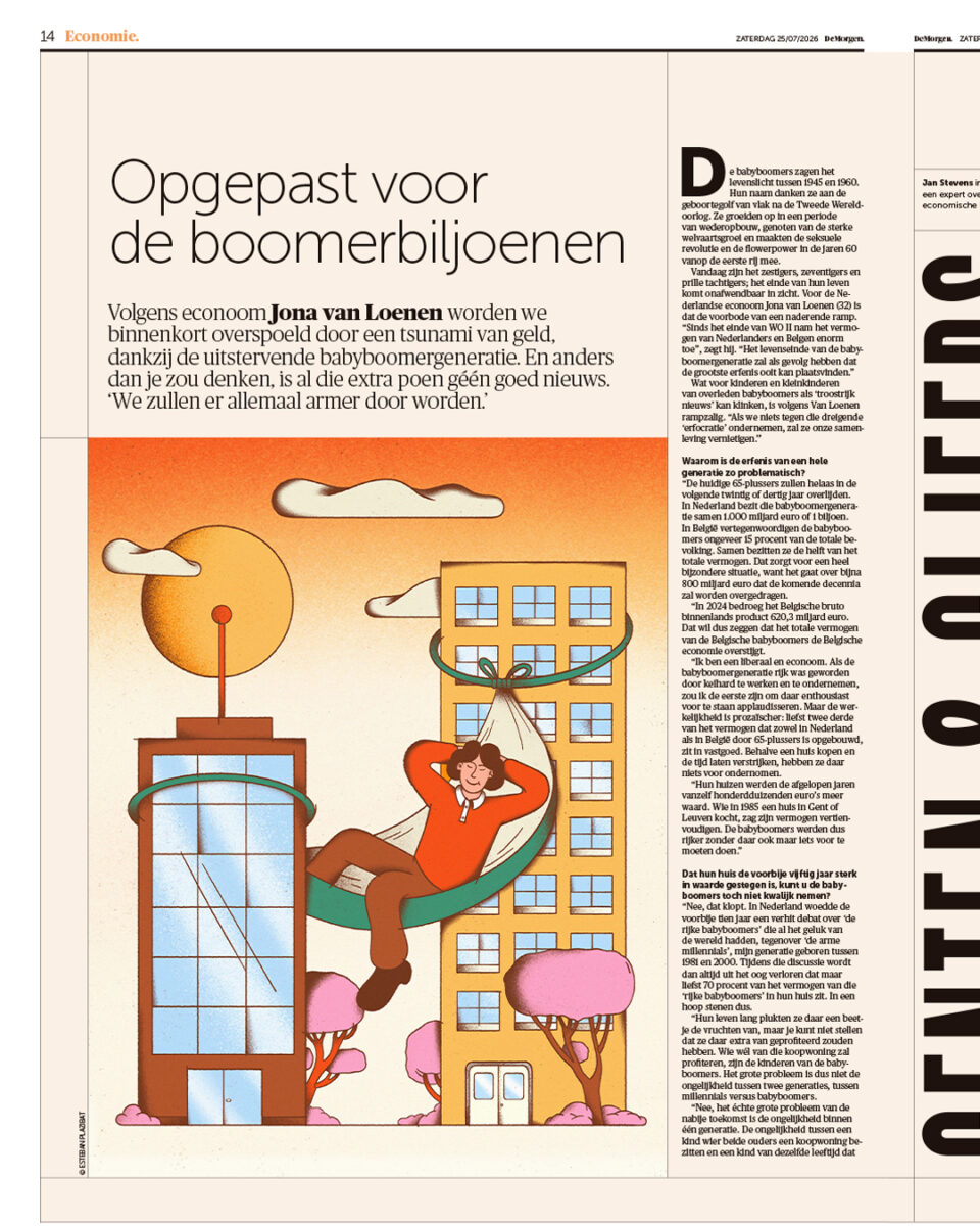 De Morgen / Beware of the Baby Boomer Trillions - Esteban Plazibat - Anna Goodson Illustration Agency