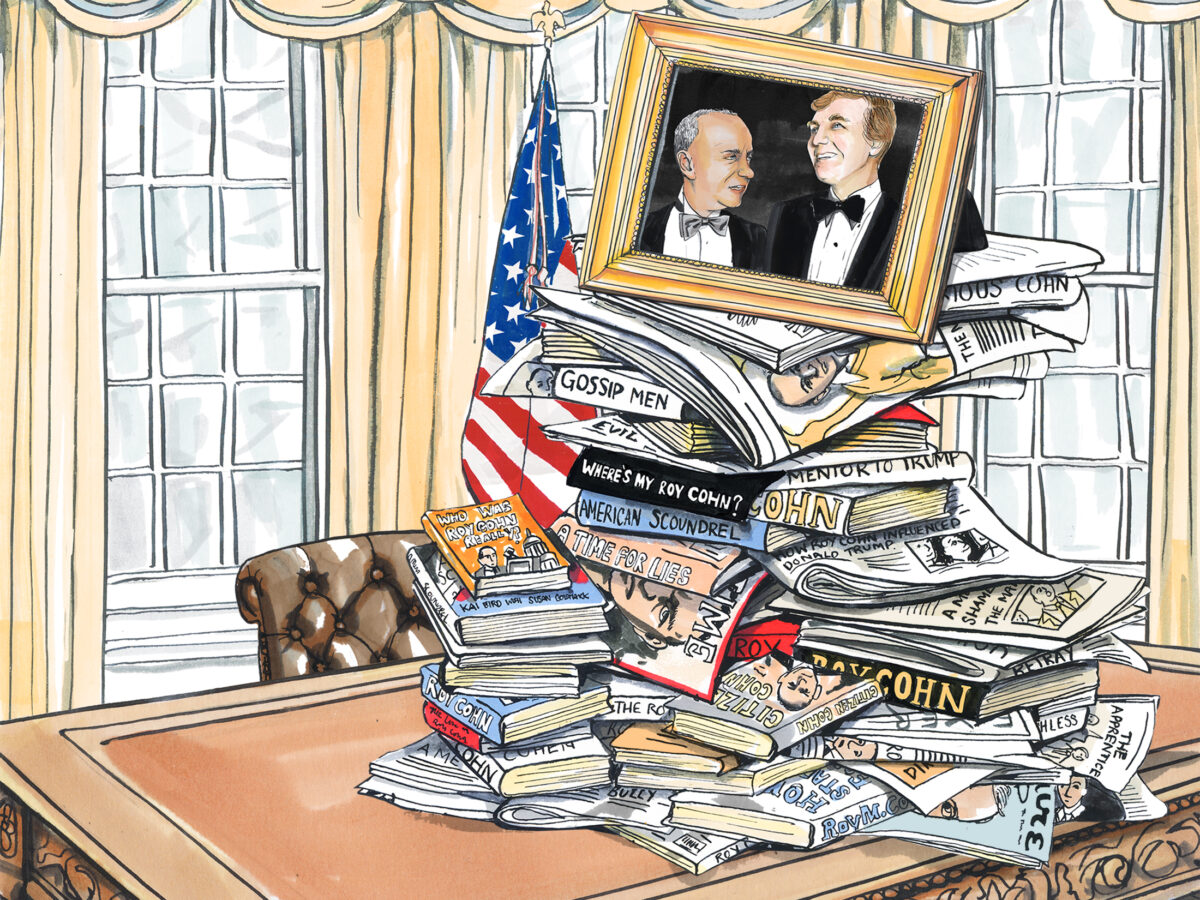 Bloomberg Weekend / Why America Can’t Stop Telling the Roy Cohn Story - Clare Mallison - Anna Goodson Illustration Agency