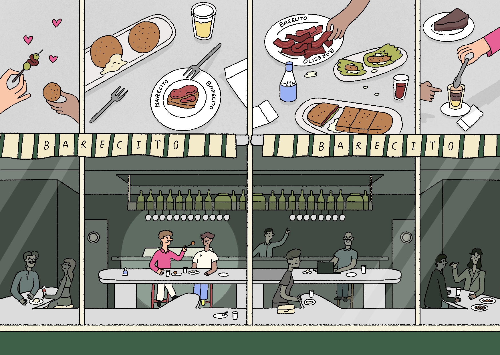 Diego Blanco / Gastroadictos Group / Carte postale pour le restaurant BARECITO