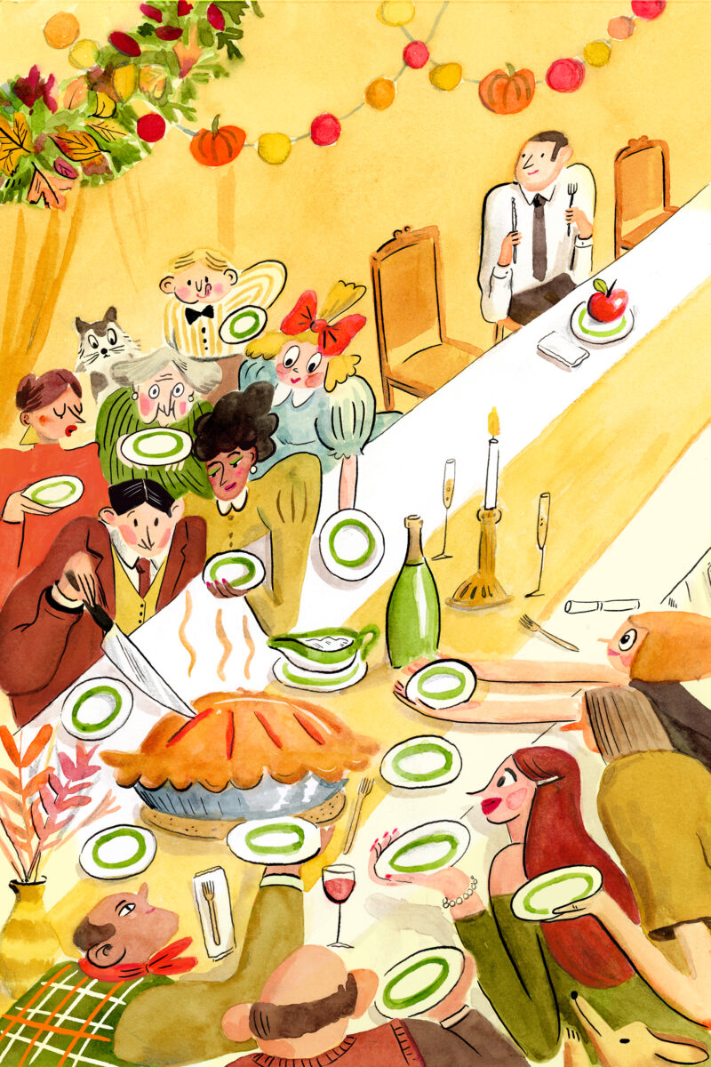 Agathe Illustrates How GLP-1 Medications Are Changing Thanksgiving for The Globe and Mail - Agathe Bray-Bourret - Anna Goodson Illustration Agency