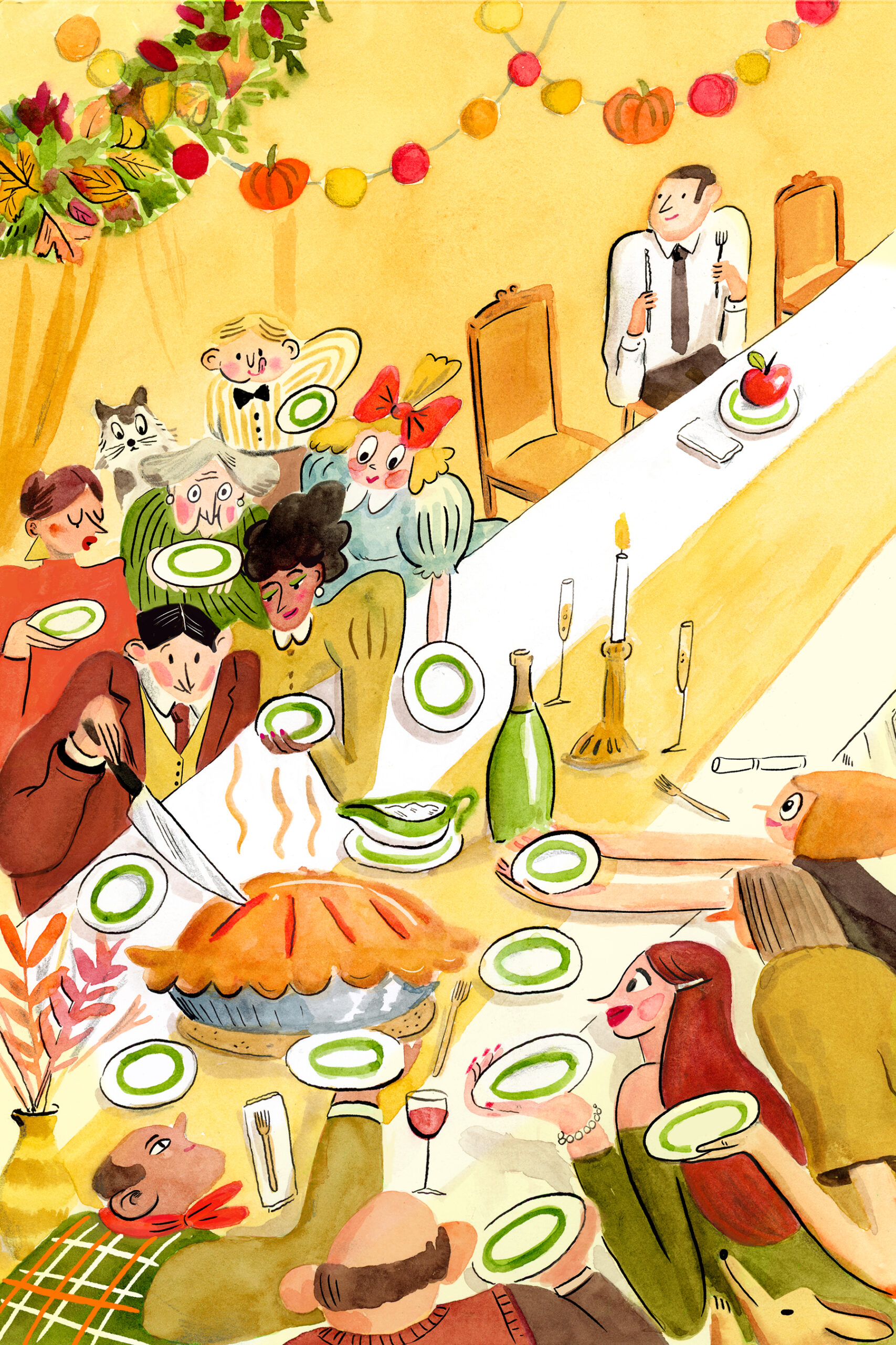 Agathe Illustrates How GLP-1 Medications Are Changing Thanksgiving for The Globe and Mail