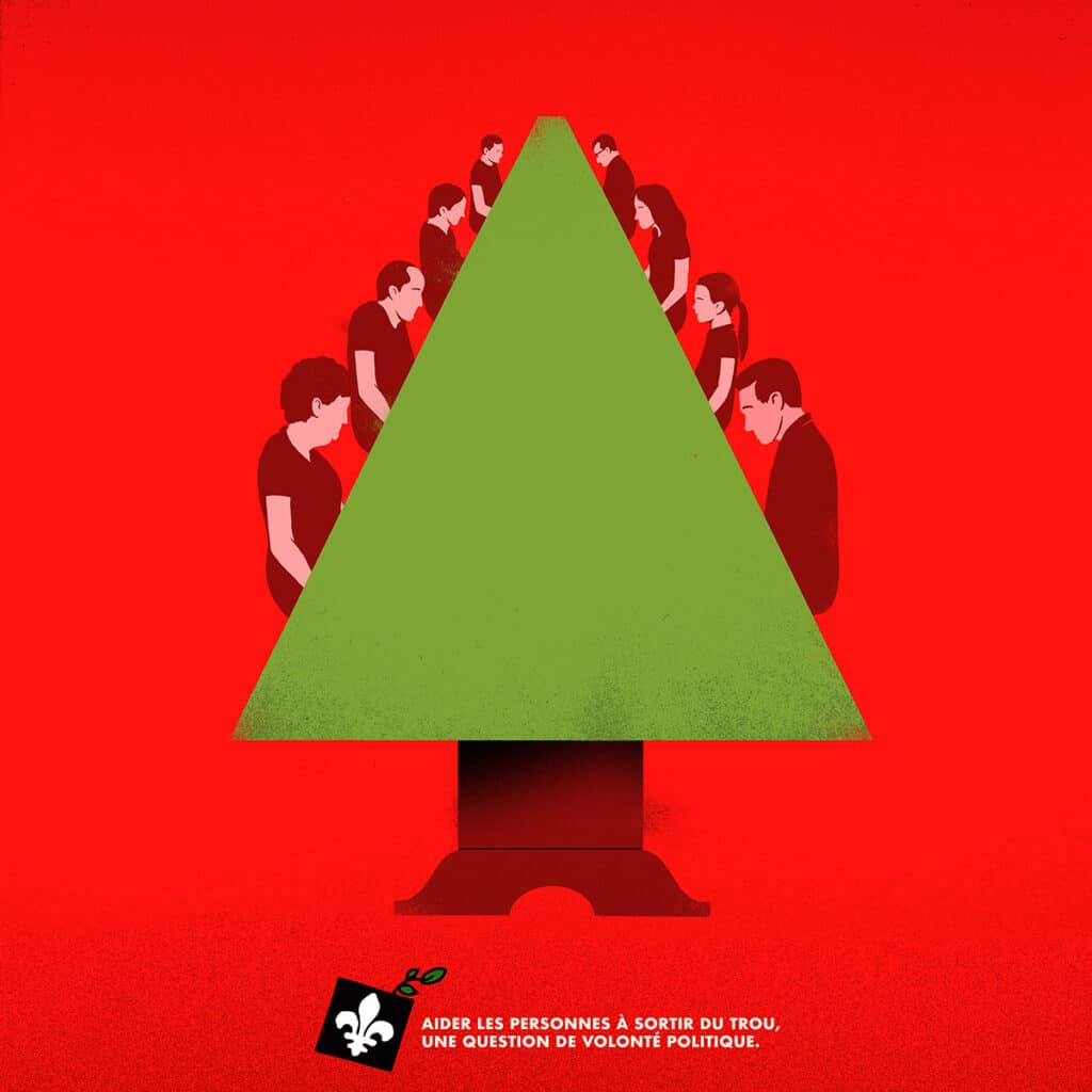 Christmas Cards/Québec sans pauvreté - Sebastien Thibault - Anna Goodson Illustration Agency