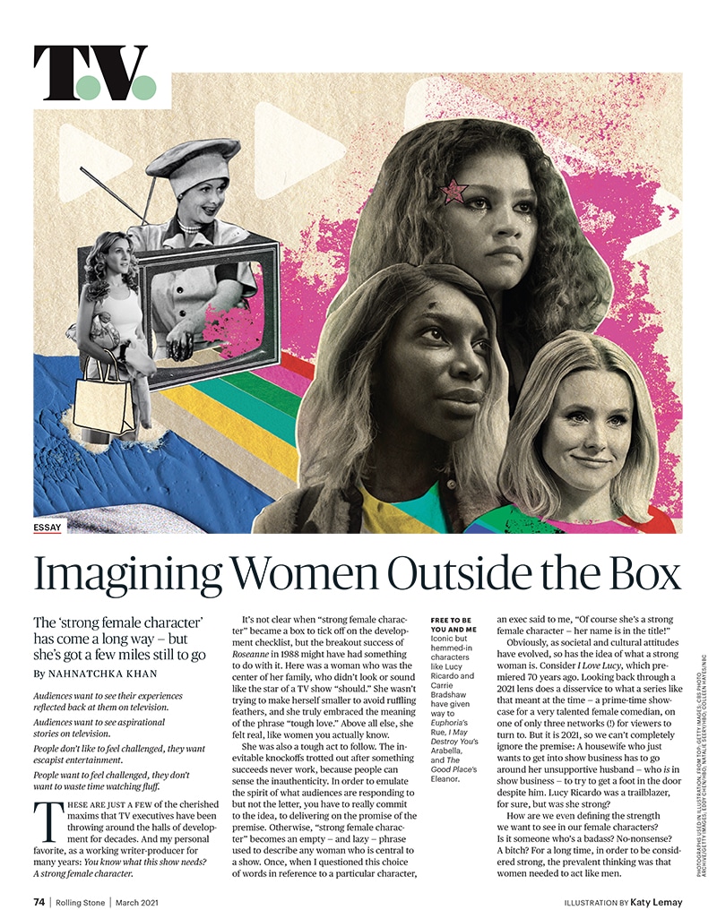 Rolling Stone Magazine/ The evolution of strong female characters on TV - Katy Lemay - Anna Goodson Illustration Agency
