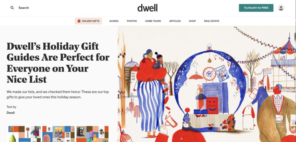 Dwell Holidays Gift Gide - Miguel Monkc - Anna Goodson Illustration Agency