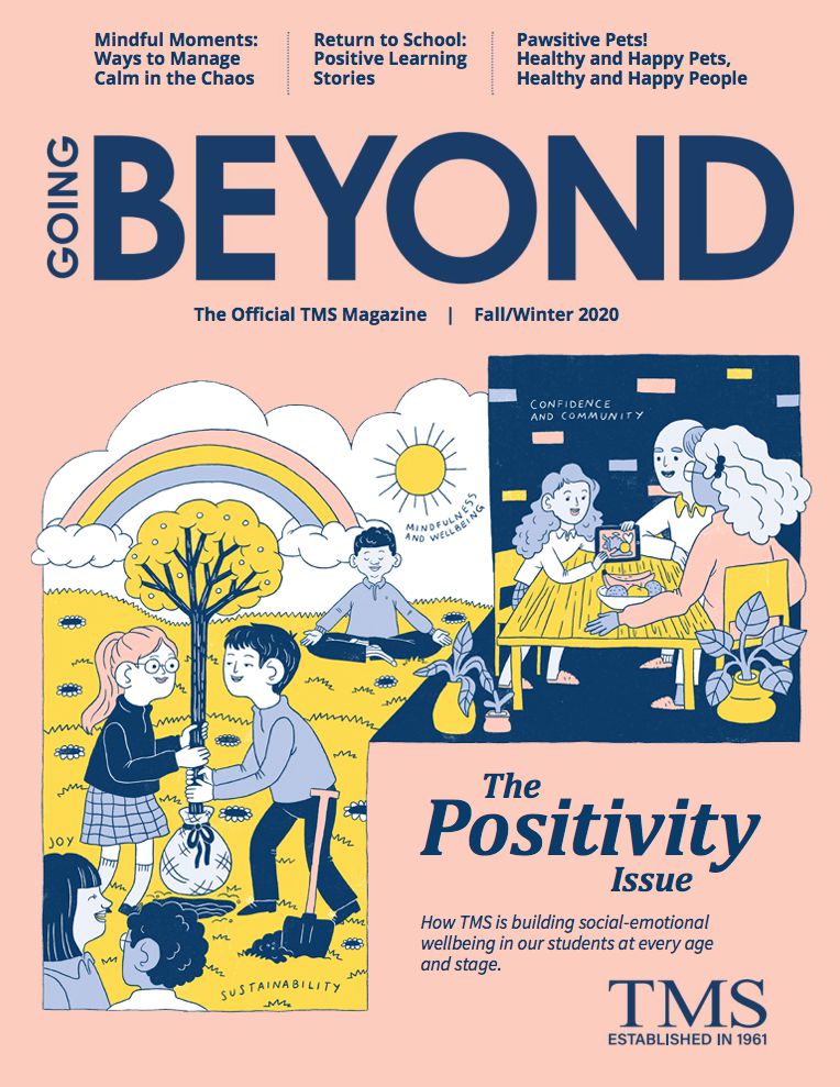 Going Beyond Magazine cover on positivity - Audrey Malo - Anna Goodson Illustration Agency