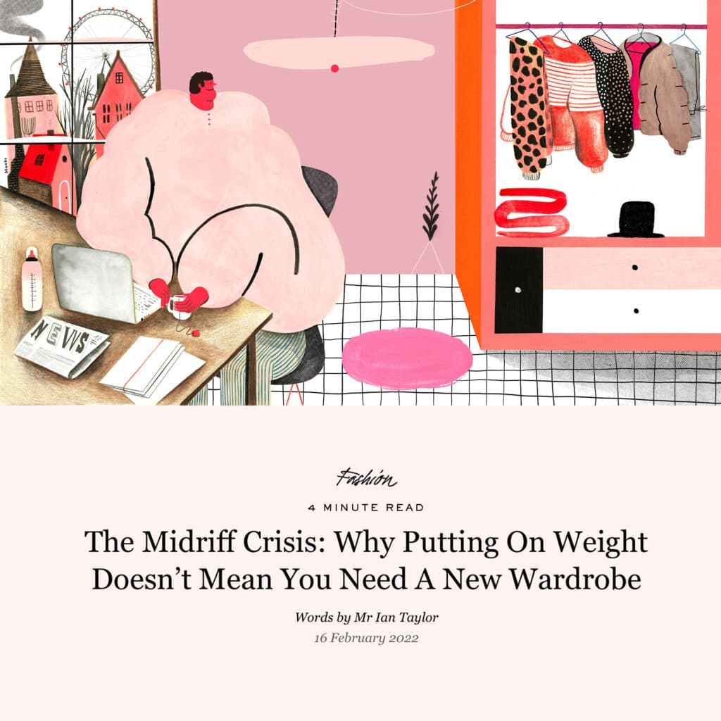 Midriff Crisis / Mr Porter Journal - Miguel Monkc - Anna Goodson Illustration Agency
