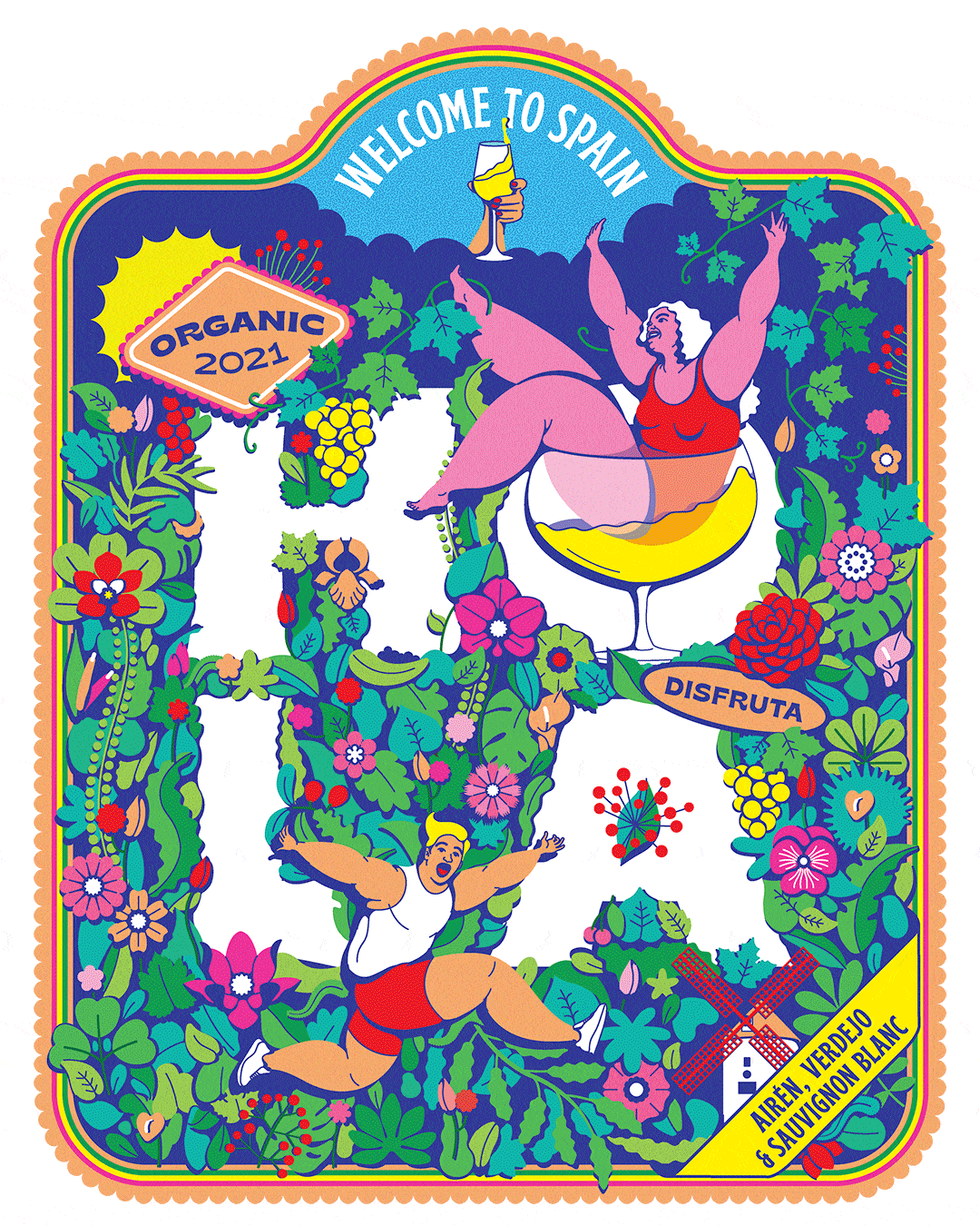 &#8216;Hola&#8217; Wine Design for Wine52 from Beer52 - Inma Hortas - Anna Goodson Illustration Agency