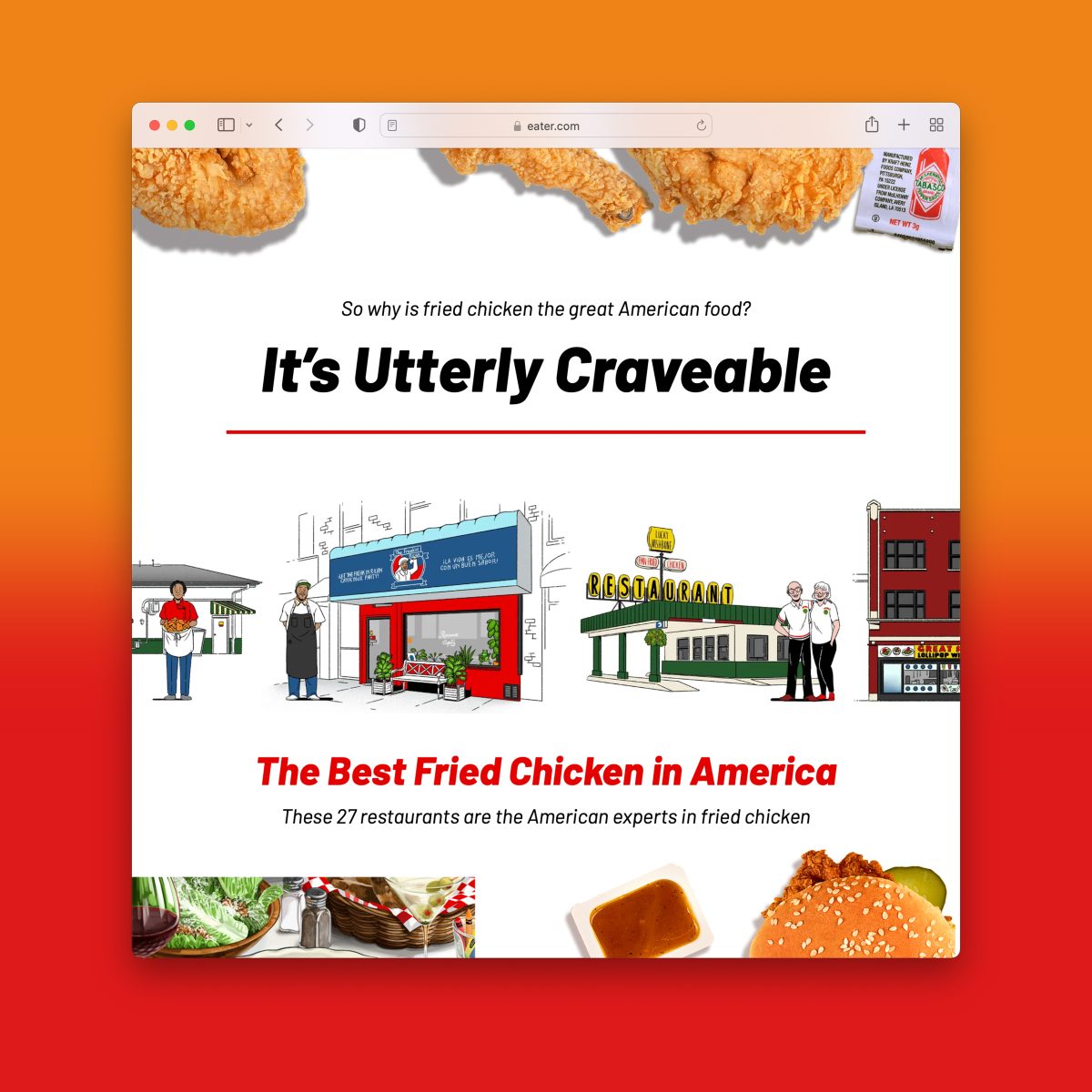 Eater/ The Best Fried Chicken in America - Nien-Ken Alec Lu - Anna Goodson Illustration Agency