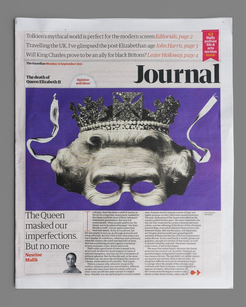 The Queen masked our imperfections but no more / The Guardian - Joe Magee - Anna Goodson Illustration Agency